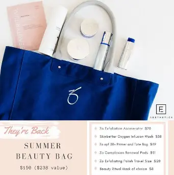 Summer Beauty bag for Aesthetic Treatment at Emily Frost Aesthetics