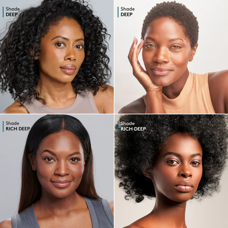 Four Models wearing type of flex shades | Emily Frost Aesthetics